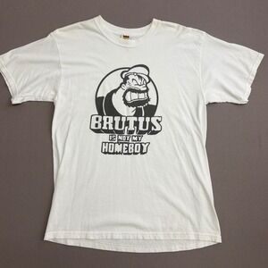 Popeye Brutus Is Not My Homeboy Graphic T-Shirt Mens Large White Tshirt